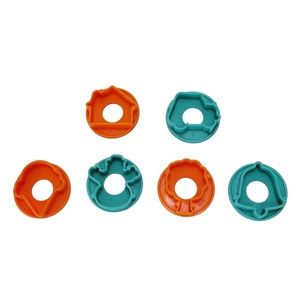 Lot of 6 Hasbro Play Doh Mega Fun Press Roller Shape Cutters Replacement 1995